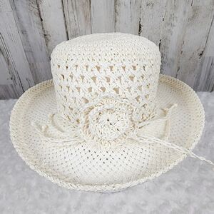 Xhilaration Paper Beach Sun Hat Ivory OS